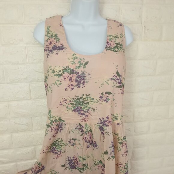 Vintage 90s 2-pc Set Floral Tank Dress & Cardigan Sweater Knit Blush Pink M/L - Picture 5 of 16
